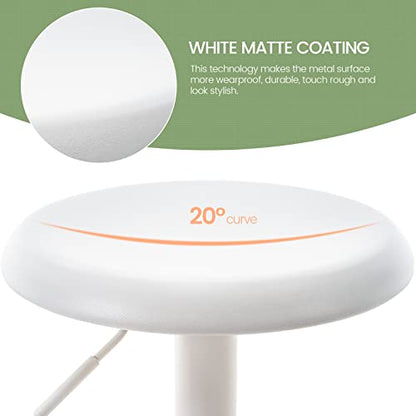 Adjustable Bar Stool, Swivel Round Metal Airlift Barstool, Backless Counter Height Bar Chair for Kitchen Dining Room Pub Cafe, 1 pc (White) - color: White, size: 1 pc