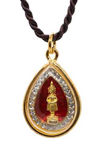 Artschatz Weekday Birthday Buddha Golden Colorful Thai Pendant, Amulet, Necklace, Charm, Sunday, Monday, Tuesday, Wednesday, Thursday, Friday, Saturday - style: Sunday - Phra Tawai Natra “Restraint”