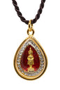Artschatz Weekday Birthday Buddha Golden Colorful Thai Pendant, Amulet, Necklace, Charm, Sunday, Monday, Tuesday, Wednesday, Thursday, Friday, Saturday - style: Sunday - Phra Tawai Natra “Restraint”