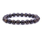 Keleny Gem Semi Precious Gemstones 8mm Natural Stone Round Beads Rock Crystal Jasper Stretch Bracelet 7 Inch Unisex - color: Brown Bronzite
