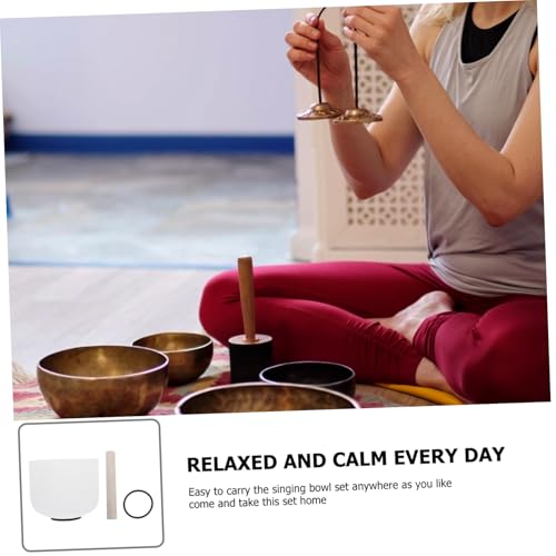 1set Meditation Sound Bowl Stick Chakra Crystal Singing Bowl for Yoga Mindfulness Healing Portable Design for Relief and Deep Meditation