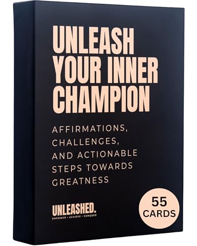 Daily Affirmation Cards to Unleash Your Best Self - 55 Cards with Empowering Quotes, Challenges & Practical Tips | Personal Growth Gift Idea for Driven Men & Women for Birthday, New Job, Mothers Day