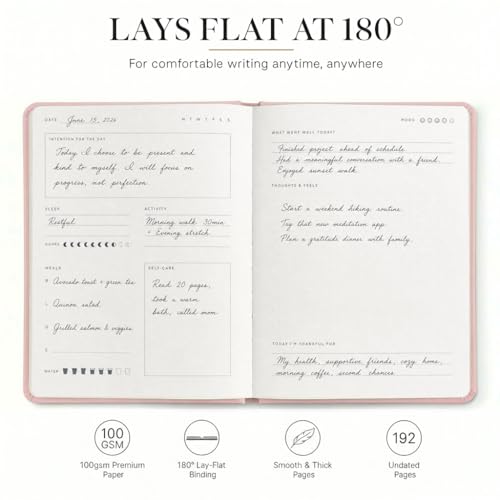 &And Per Se Wellness Journal, Self Care & Daily Journal for Women, Mental Health Planner with Habit Tracker, Diet & Goals, Undated, Gift-Ready (Blush) - color: E-Blush