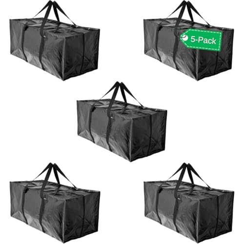 5 Moving Bags Heavy Duty Extra Large Stronger Handles Wrap Storage Totes Zippered Reusable Packing Bags Moving Supplies Storage Boxes Storage totes Moving Boxes Packing Supplies Packing Box