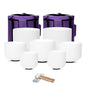 432hz Crystal Singing Bowl 6-12inch Set of 7 Pure White for Meditation Yoga Heart Chakra Meditation Heavy Duty Carrying Case with Sponge Padded Bundle Rubber Mallet Suede Striker O ring - color: White set of 7