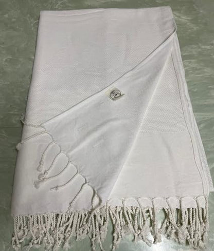 Bersuse 100% Cotton Ventura XL Throw Blanket for Couch - 100% Cotton - 60x90 Inches, White - color: White