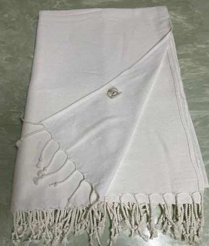 Bersuse 100% Cotton Ventura XL Throw Blanket for Couch - 100% Cotton - 60x90 Inches, White - color: White