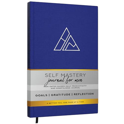 Self-Mastery Journal for Men - Gratitude Journals – 5 Minute Journal - Reflection Manifestation Journals for Mindfulness – Self Care Journal – Goal / Guided Gratitude Journal for Women & Men - color: Ocean Blue