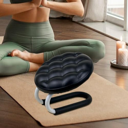 Mindfulness Meditation Stool - Prayer Kneeler Seat, Soft Sturdy Cushion Design, Comfortable Portable Support, Lightweight Easy Carry Function, Excellent Relaxation Tool, Ideal Office Zen Use - color: Black