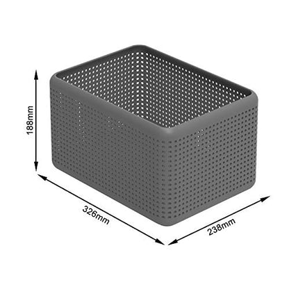 Rotho Storage Box Without lid 13 l, Plastic (PP) BPA-free, Anthracite, 13l (32,6 x 23,8 x 18,8 cm) - color: Anthracite