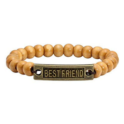 5 Pcs Wood Beads Bracelet for Friendship Distance Bracelet Wristband Best Friends