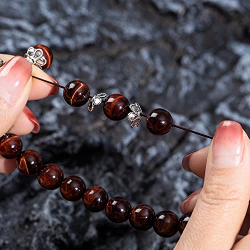 Natural Stretch Gemstone Bracelet Healing Stone Beaded Bracelets for Women Men Gifts (Unisex) - color: Brown