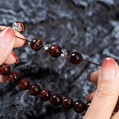 Natural Stretch Gemstone Bracelet Healing Stone Beaded Bracelets for Women Men Gifts (Unisex) - color: Brown