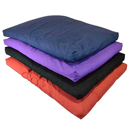 YogaAccessories Cotton Zabuton Meditation Cushion - color: Black
