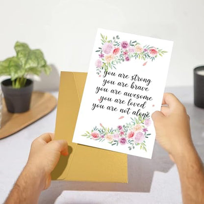 Thinking Of You Card support card Cancer Uplifting Cards Encouragement for friend Surgery Cards Here for you gift grief loss in need - color: #9