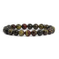 Justinstones Gem Semi Precious Gemstone 8mm Round Beads Stretch Bracelet 7 Inch Unisex - color: Dragon Blood Jasper