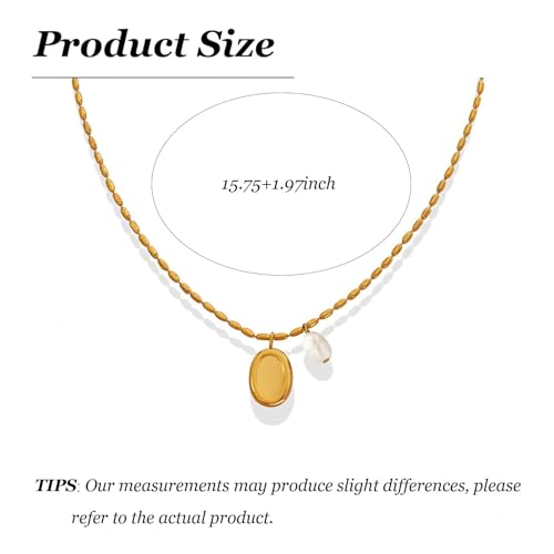 Worry Stone Necklace For Women Gold Silver Thumb Pearl Pendant Fidget Anxiety Relief Statement Jewelry Dainty Simple Meditation Relaxation Stress Relief Gifts - color: A1:gold