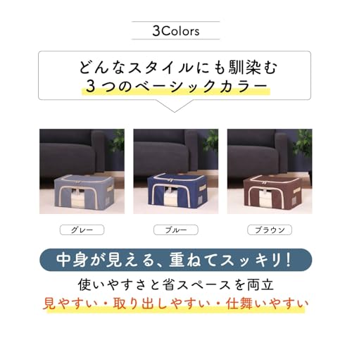 不二貿易(Fujiboeki) Fuji Boeki 63513 Storage Box, Width 15.4 x Depth 11.4 x Height 7.9 inches (39 x 29 x 20 cm), Blue, 5.6 gal (22 L), with Small Window, Stackable - color: Bule, size: 22L