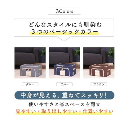 不二貿易(Fujiboeki) Fuji Boeki 63513 Storage Box, Width 15.4 x Depth 11.4 x Height 7.9 inches (39 x 29 x 20 cm), Blue, 5.6 gal (22 L), with Small Window, Stackable - color: Bule, size: 22L