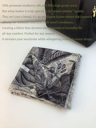 Luxury Cashmere Pashmina Style Shawl - Silk & Wool Blend Scarf, Lightweight Skin-Friendly Wrap - color: 7 Gray