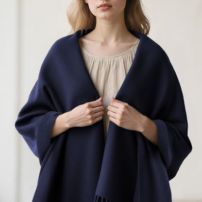 Winter Scarf for Women Pashmina Shawls and Wraps for Evening Dresses Wedding Party Bridesmaid Warm Long Scarves Shawl - color: Navy