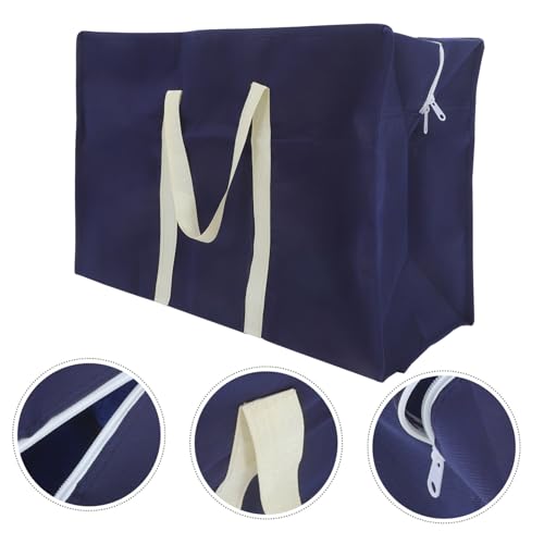 Large Capacity Storage Bag for Moving and Travel Durable Non Woven Space Saving for Blankets and Clothes Convenient Zippered Design for Camping and Closet Organization Navy Blue