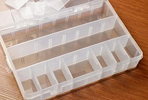 Kamay's Large Transparent Thick Hard 24 Grids Adjustable Compartment Slot Plastic Craft Storage Box Organizer For Toy Desktop Jewelry Accessory Drawer Or Kitchen Removable Dividers Container - style: L24 Compartment Slot
