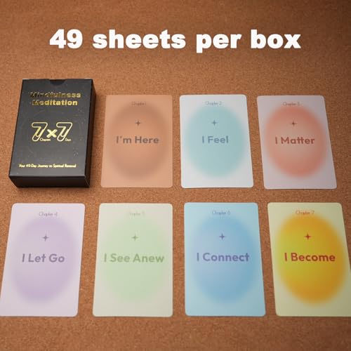 Daily Affirmation Cards for Women Men - 49-Day Positive Mindfulness& Inspirational Cards Deck | Self Care Gifts for Anxiety Relief, Stress Management& Meditation |Therapy Tools for Mental Health