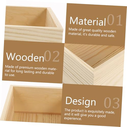 Tofficu 4pcs Small Wooden Storage Box Diy Wooden Storage Box Without Lid Cube Container Boys and Girls Toy Organizer Decorative - size: 15X15X7.2CM