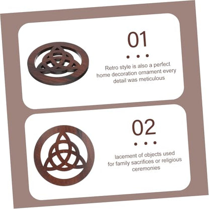 Altar Tile Pentacle Decor for Spiritual Ceremonies and Home Decoration Wood Ritual Object for Altar Supply and Religious Use