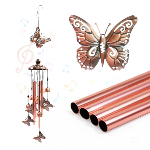 SumDirect Butterfly Wind Chime for House Decor, Wind Chimes for Outside, Memorial Wind Chimes, Memorial Gifts for Front Porch, Patio, Balcony Decor - size: Butterflies