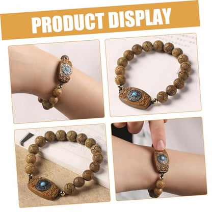 Beavorty Wooden Beads Bracelet for Women Handmade Rosary Jewelry Stylish String Bracelet Durable Natural Design for Everyday Wear present for Loved Ones