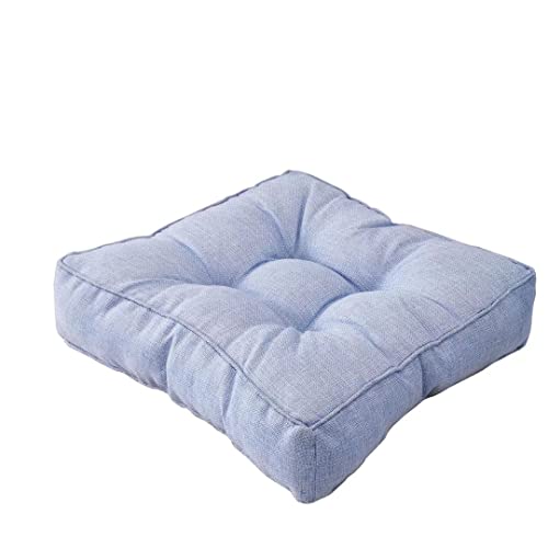 Meditation Floor Sitting Cushions - Yoga Pillow Cover Linen Floor Seat Cushion Tatami Mat for Reading, Seat Floor Cushions for Adults (Baby Blue, 50cm) - color: Baby Blue, size: 19.69"*19.69"