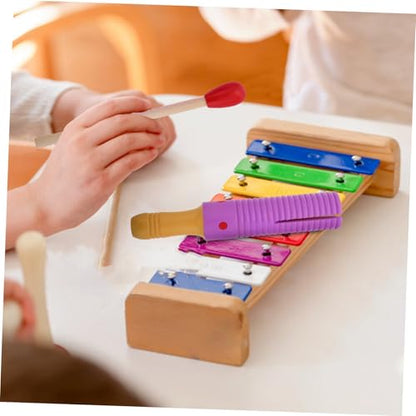 Abaodam Montessori Wooden Music Educational Percussion Blocks with Rhythm Sticks Guiro Instrument for Preschool Musical Training Engaging Early Education Resource