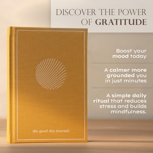 ANECDOTE. Gratitude Journal – The Good Day Journal for Happiness, Mindfulness and Reflection, Feel Happier and Less Stressed, Inspirational Daily Journal for Women & Men - Marigold - color: Yellow