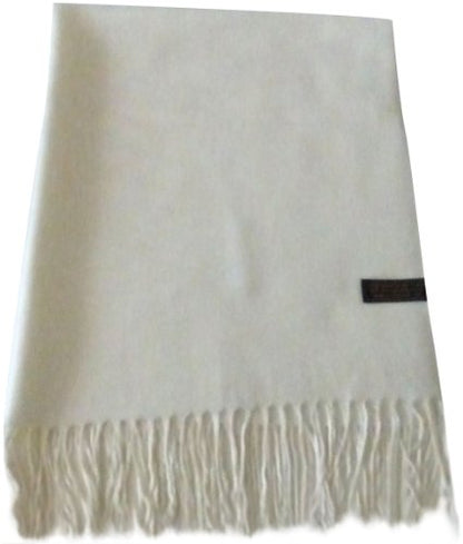 CJ Apparel Solid Color Tassels Design Nepalese Shawl Scarf Wrap Stole Throw Head Wrap Pashmina Gift Hand Made in Nepal New - color: Off White A1090