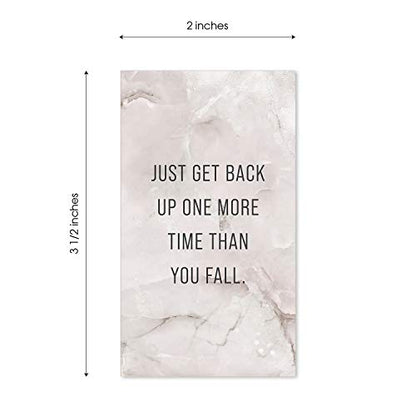 Marble Quartz Daily Gratitude Cards / 50 Motivational Kindness Cards / 25 Inspirational Quote Card Designs / 2” x 3.5” Uplifting Flat Business Card Pack - color: Marble