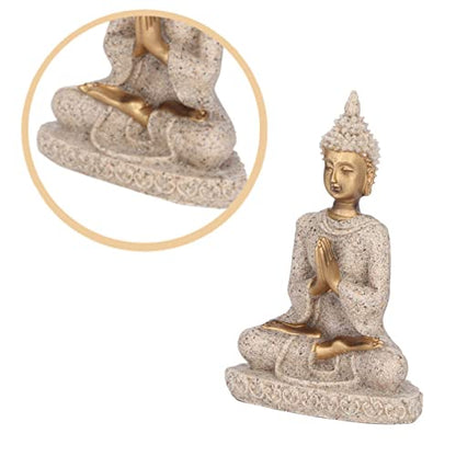AUNMAS Buddha Statue 3Inch Small Meditation Sitting Carving Figurine Craft Statue for Home Office Desktop Decor Yoga Room Zen Garden Decoration Ornament