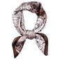 ANDANTINO 100% Mulberry Silk Square Scarf for Hair-25.6" X25.6'' Women Men Natural Silk Neckerchief Digital Printed Headscarf - color: Flowers-coffee
