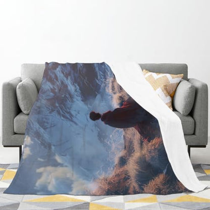 HEAPPER Meditation Himalayan Mountain Blanket - Warm & Lightweight Flannel, Ideal for All Seasons - Perfect for Kids’ & Adults’ Beds, Sofas, & Couches