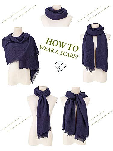 Geyoga 6 Pcs Women Scarf Shawl Hijab Scarves Cotton Crinkle Hijab for Women Blend Shawl Crinkle Wrap Head for Seasons - color: Classic Colors
