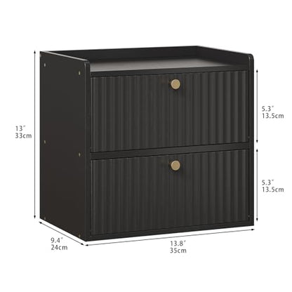 Trironsun Rustic Bread Box for Kitchen Countertop Bamboo Bread Storage Container Bin Double Layer BreadBox Farmhouse Large Capacity Food Organizer Black - color: Black