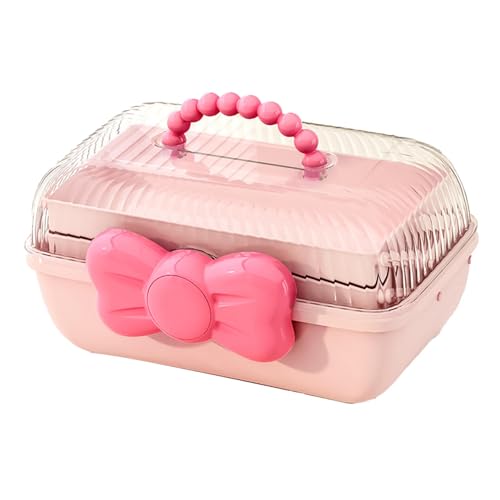 Zerodis Girls Receiving Storage Box with Movable Partition Design 3 Layer Desktop Desk Organizer for Hair Accessories, Toys, Screws, Nuts Plastic 10.8 X 5.7 X 5.9in ()