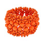 Zian Bohemian Wooden Beaded Bracelets for Women Handmade Colorful Wide Chunky Elastic Stretch Bracelets Boho Wristband Summer Beach Jewelry - color: Orange