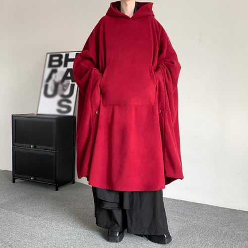 Unisex Warm Meditation Cloak Comfortable Thickened Autumn Winter Hooded Monk Clothing ﻿(Wine red,M) - color: Wine Red, size: Large