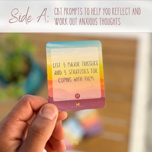 Calm Collective Guided CBT Anxiety Relief Journal for Mental Health Therapy, Mindfulness Self Care Prompt Cards, Wellness Gift Diary Notebook