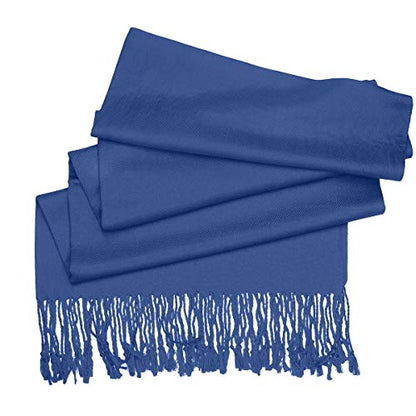 Falari Women's Soft Solid Color Pashmina Shawl Wrap Scarf, for Wedding, Bridesmaid Gifts, Evening Dress - color: Light Navy