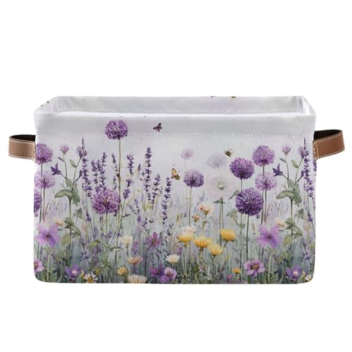 Lavender Fabric Storage Bin, Foldable Organizer Bag for Baby Cloth, Dog Toy, Book Storage Cubes, Shelf Closet Basket - 16x12x8 - color: Lavender, size: 1 Pack