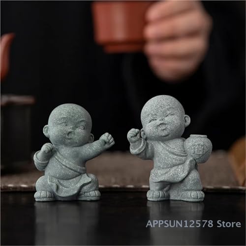 Buddha Statue, Mini Buddhist Monk, Kung Fu Monk, Zen Garden Decoration, Meditation, Home Aquarium Decoration(A7)