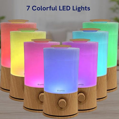 BlueHills Premium 2000 ML XL Large Essential Oil Diffuser Aromatherapy Humidifier for Large Room Home 40 Hour Run Huge Coverage Area 2 Liter Extra Large Capacity Huge Diffuser Wood Grain E005 - color: Light Wood Grain